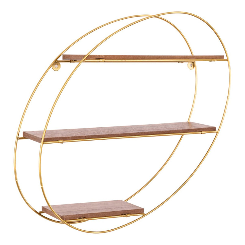 Set 6 Mensole portaoggetti pieghevoli ovali oro 34,5x10x38cm moderne