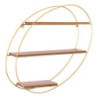 Set 6 Mensole portaoggetti pieghevoli ovali oro 34,5x10x38cm moderne