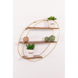 Zoom Set di 6 Mensole Portaoggetti Pieghevole Ovale 34,5x10x38 Oro