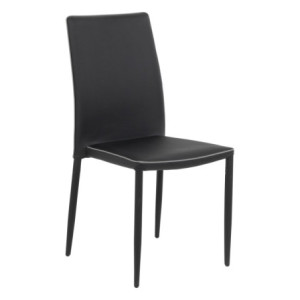 Set 6 Sedie imbottite Nathalie nere 41x44x90cm moderne eleganti