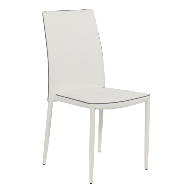 Set di 6 Sedie Nathalie Bianca 41x44x90 Pu