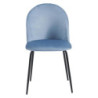 Set 4 Sedie imbottite Bonnie velluto blu avio 45x55x82cm moderne