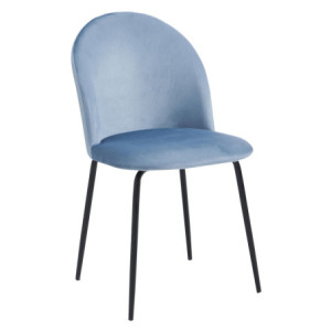 Zoom Set di 4 Sedie Bonnie Blu Avio Velluto 45x55x82