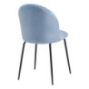 Set 4 Sedie imbottite Bonnie velluto blu avio 45x55x82cm moderne