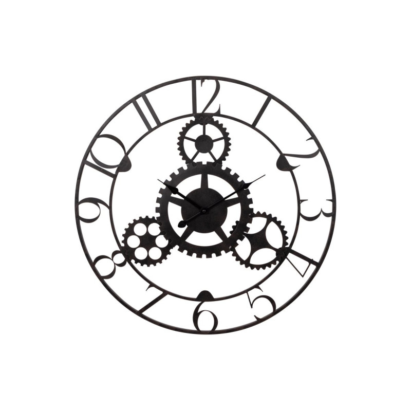 Set di 6 Orologi Da Parete Basel ø60 Cm In Metallo Nero