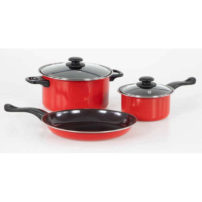 Set di 4 Batteria 5 Pz Zenith Red In Carbon Steel