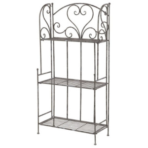 Set 2 Scaffali in metallo 3 ripiani Jude grigio anticato 61x28x122cm