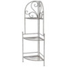 Set 2 Scaffali angolari 3 ripiani Jude metallo grigio anticato 49x36x122
