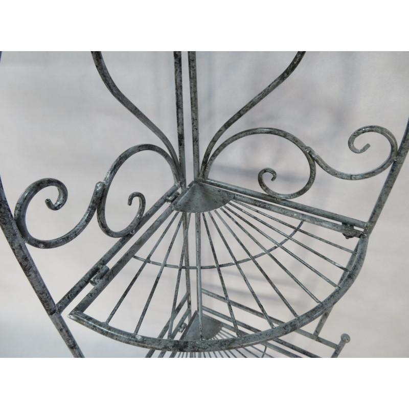 Set 2 Scaffali angolari 3 ripiani Jude metallo grigio anticato 49x36x122