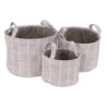 Set 6 confezioni 3 cesti portatutto tondi Ximba grigio con manici