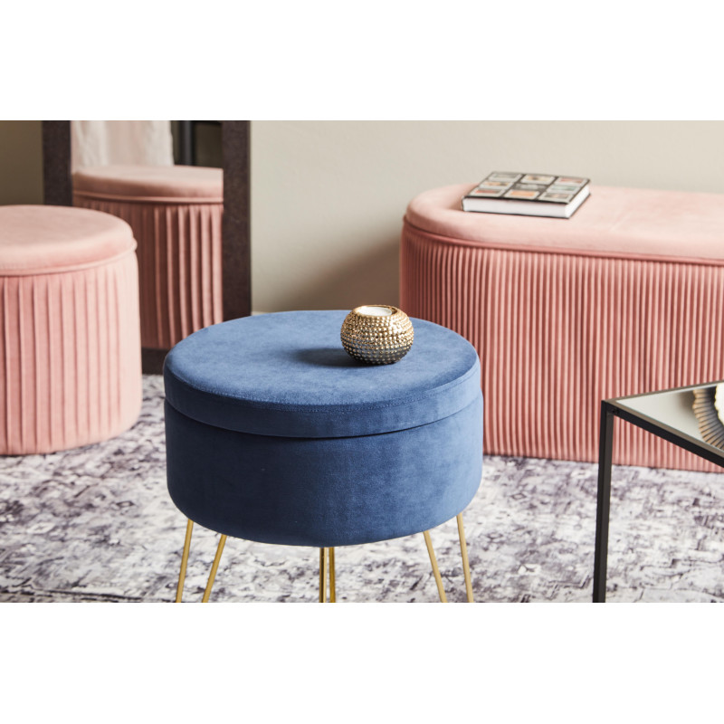 Set 3 Sgabelli rotondi Orlando 37,5x45cm grigi con coperchio