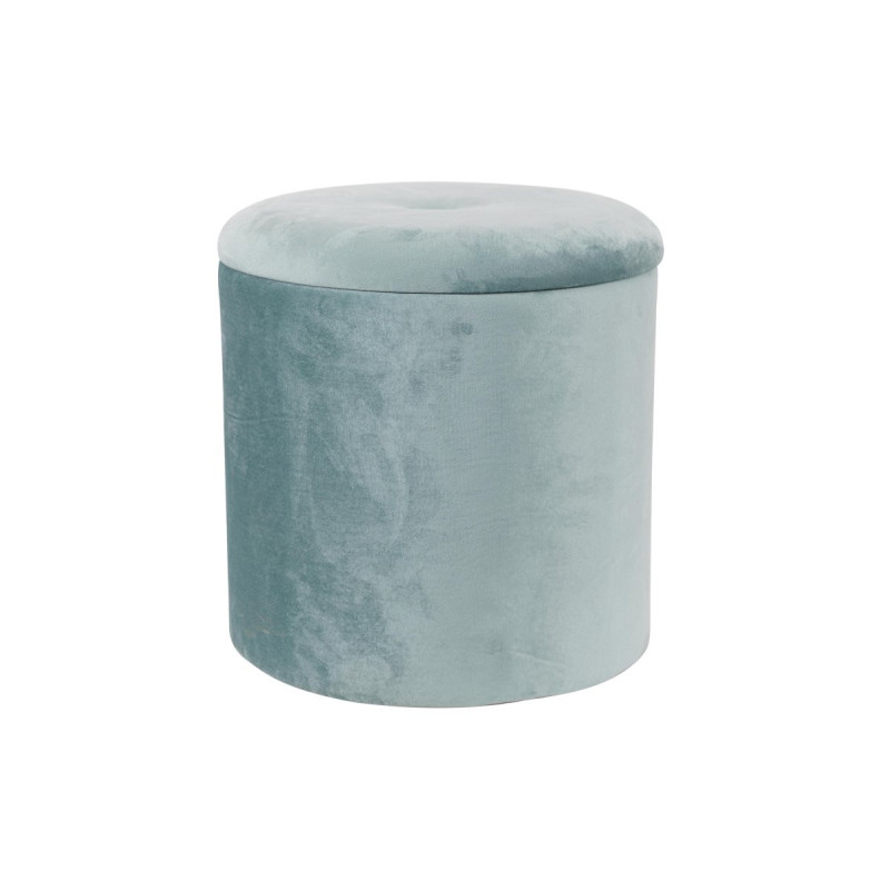 Set 4 Pouf contenitore pieghevoli Selina velluto turchese 38x38cm