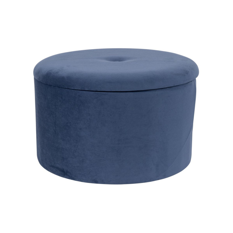 Set di 2 Pouf Contenitore Pieghevole Olimpia Velluto Blu 56x34