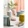 Set 2 Pouf contenitore pieghevoli Olimpia velluto turchese 56x34