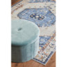 Set 2 Pouf contenitore pieghevoli Olimpia velluto turchese 56x34