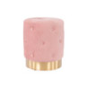 Set 2 Pouf Anastasia velluto trapuntato base oro rosa 35x42cm