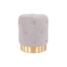 Set 2 Pouf Anastasia velluto trapuntato base oro grigio 35x42cm