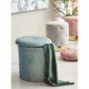 Set 2 Pouf Anastasia velluto trapuntato base oro grigio 35x42cm