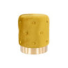 Set 2 Pouf Anastasia velluto trapuntato base oro senape 35x42cm