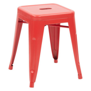 Set di 4 Sgabelli Bar Victoria Small Rosso 38x38x45 5 Cm