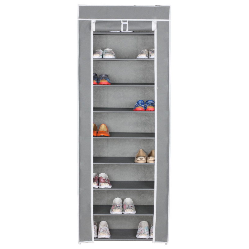 Set 4 Scarpiere armadio TNT 9 ripiani 61x30x160cm grigio salvaspazio