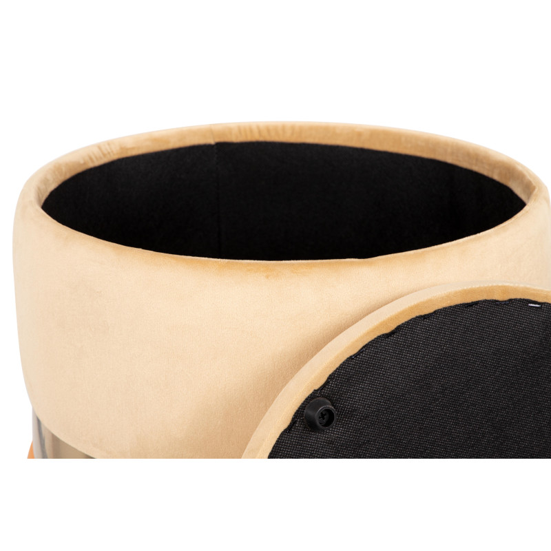 Set 2 Pouf contenitore Jolene 37x37x42cm beige terra di siena