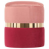 Set 2 Pouf contenitore Jolene 37x37x42cm rosa burgundy arredo
