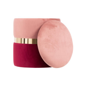 Zoom Set di 2 Pouf Contenitore Bicolore Jolene Rosa/burgundy 37x37x42