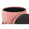 Set 2 Pouf contenitore Jolene 37x37x42cm rosa burgundy arredo