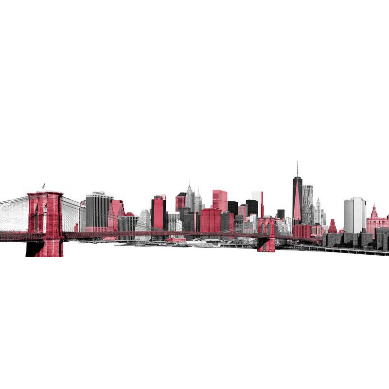 Set 4 Stampe su Canvas Pop Skyline 45x140cm arredo moderno casa