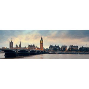 Set di 4 Stampe Su Canvas Big Ben 45x140 Cm