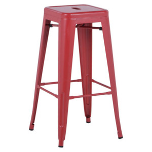 Set di 5 Sgabelli Bar Elisabeth Rosso 42x42x76