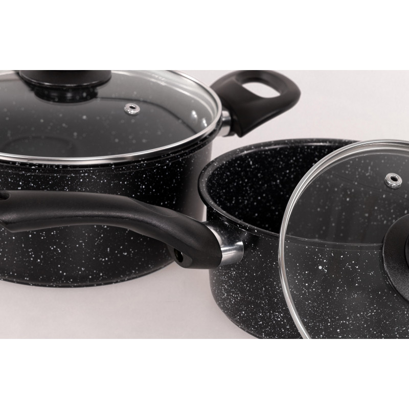 Set 4 Batterie 6pz Black Iron in Carbon Steel cucina professionale