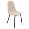 Set 4 Sedie Alida in tessuto beige gambe nere design moderno