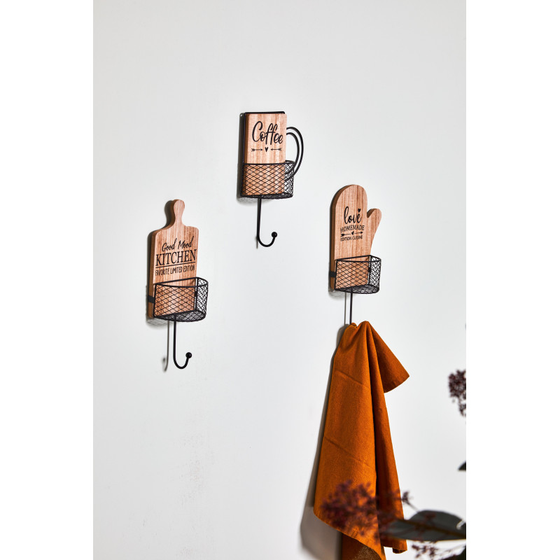 Set 6 Appendini 1 Gancio Home Kitchen MDF/metallo assortiti
