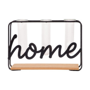 Set di 4 Soliflore 3 Posti Con Scritta Decor Home 20x6x13,5 Cm