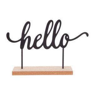 Set di 2 Scritta Decor Metallo Hello 24x8x16 Cm