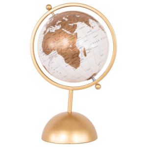 Set di 4 Mappamondi Eteria 19x16x30,5 Cm Oro/bianco