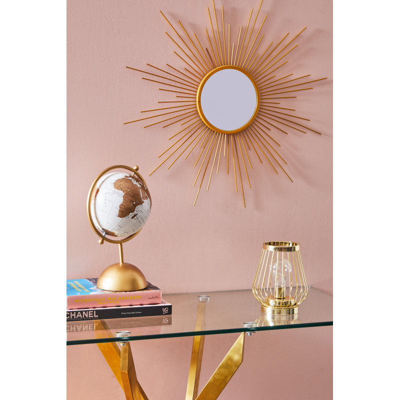 Set 4 Mappamondi Eteria oro/bianco 19x16x30,5cm decorazione casa