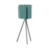 Set 2 Portavaso Metallo Olivia D11xH29cm verde/nero con supporto