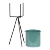 Set 2 Portavaso Metallo Olivia D11xH29cm verde/nero con supporto