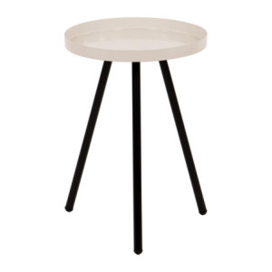 Set di 6 Tavolini Tondo 3 Gambe Dalton D30 H42 Crema/nero