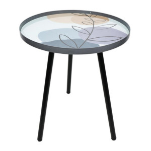 Set di 6 Tavolini Tondo 3 Gambe Mira Grey D35 H40 Grigio/nero