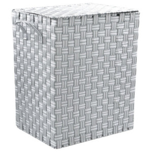 Set di 6 Porta Biancheria Twist Pieghevole Rett In Pp Intrecciato Grigio 40x30x50