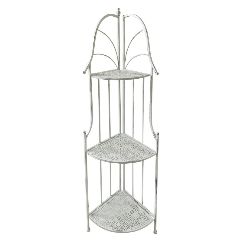 Set di 2 Scaffali Angolari Desdemona 3 ripiani metallo bianco