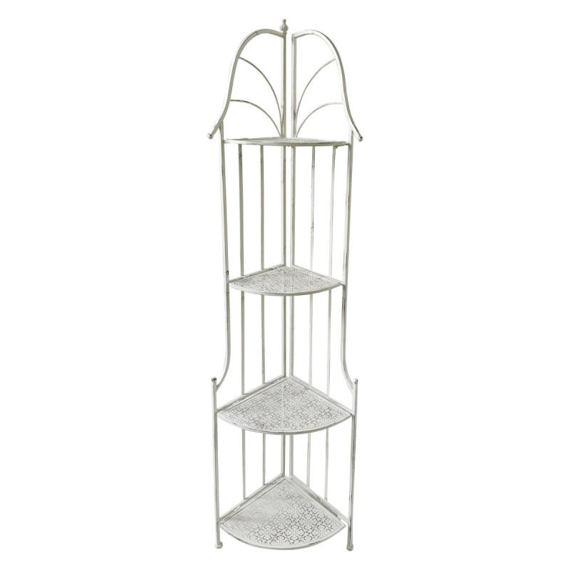 Set di 2 Scaffali Angolari Desdemona 4 ripiani metallo bianco