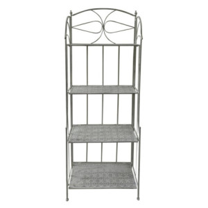 Set di 2 Scaffali Desdemona 4 ripiani metallo bianco anticato