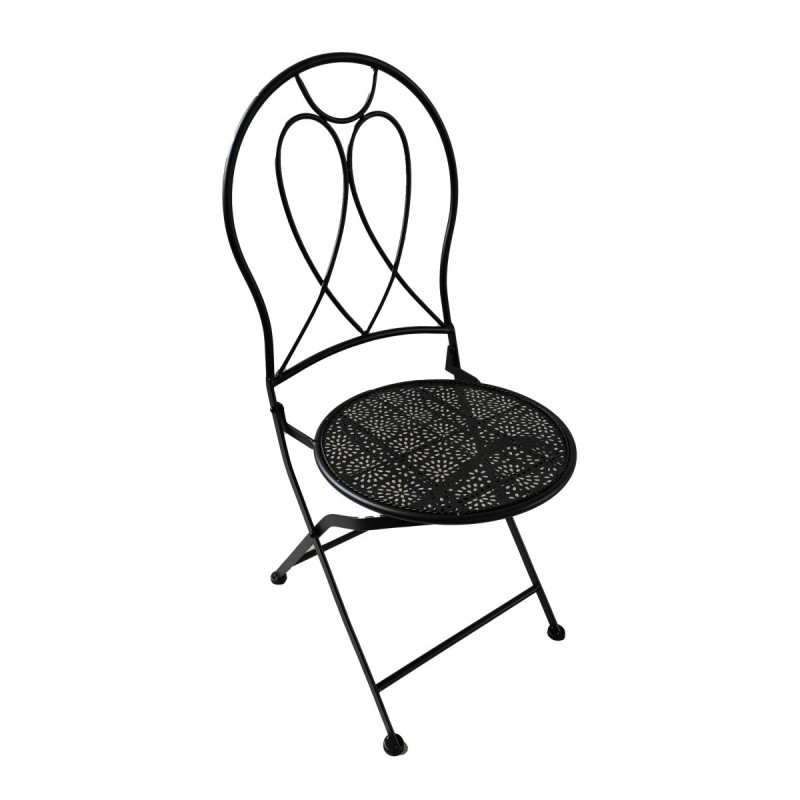 Set di 2 Sedie Iago metallo nero opaco seduta tonda imbottita