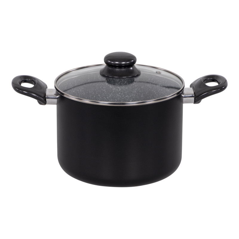 Set di 2 Batterie 7pz Gaia alluminio fondo induzione effetto marmo