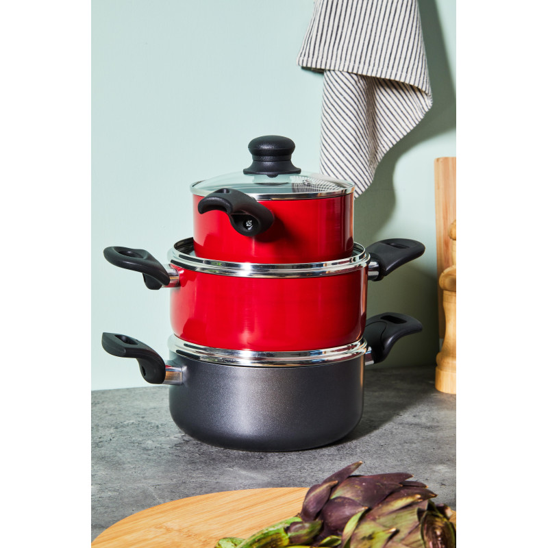 Set di 2 Batterie 9pz Mareva alluminio fondo induzione cucina